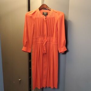 Plenty by Tracy Reese Vibrant Orange Long Sleeve Dress